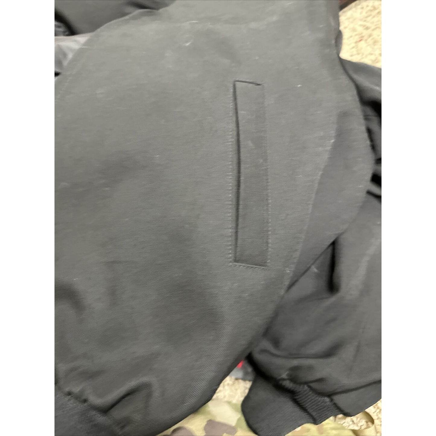 men’s army officer poly wool black miltiary jacket 50 long no liner
