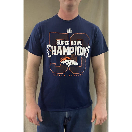 Denver Broncos Super Bowl 50 Champions Delta Pro Weight Men’s Large Cotton Shirt