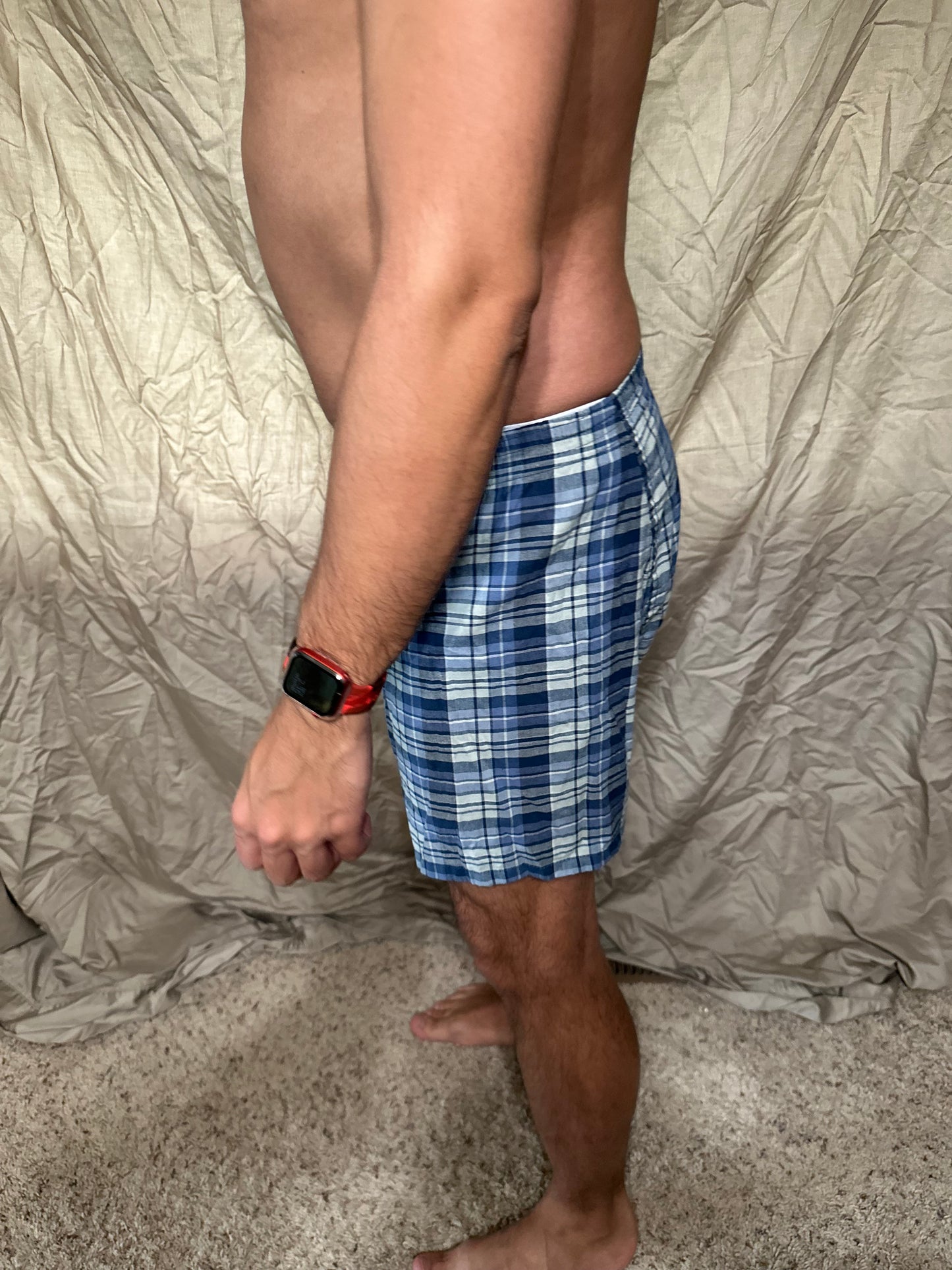 Men’s George blue plaid boxers size small boxer shorts
