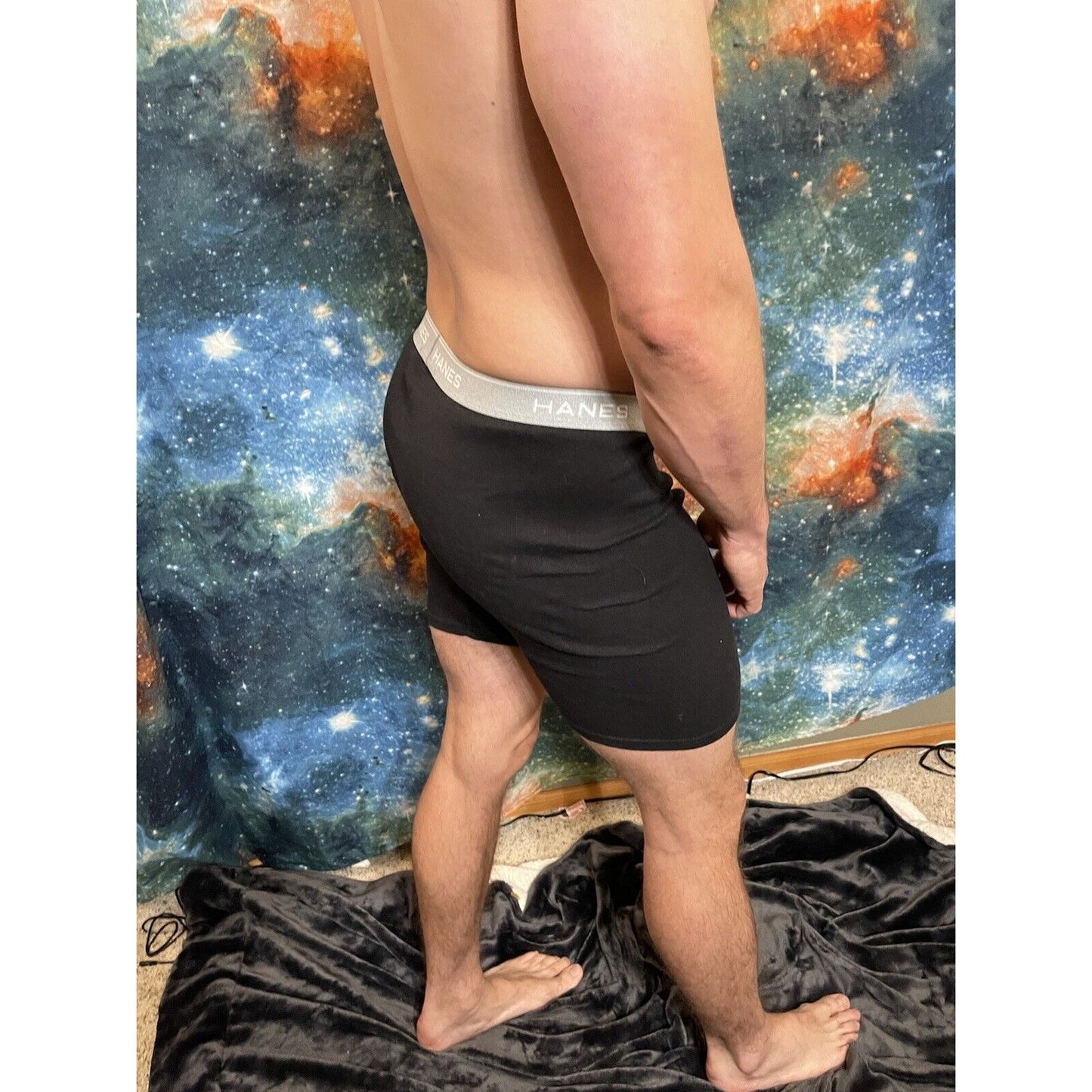 Men’s Hanes Medium Black Boxer briefs new and unworn