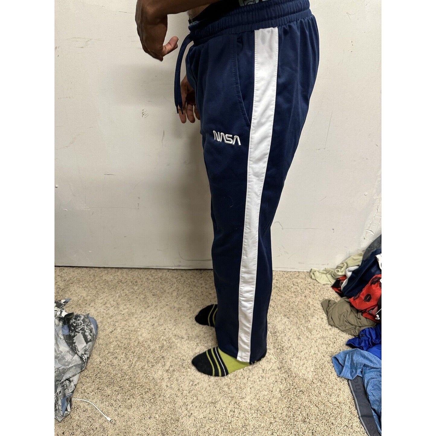 Men’s Blue Mighty Fine XS Nasa Sweat Pants