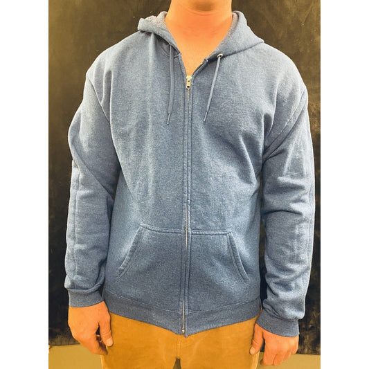 Hanes Men's Full-Zip Fleece Hoodie. Royal Blue. Medium