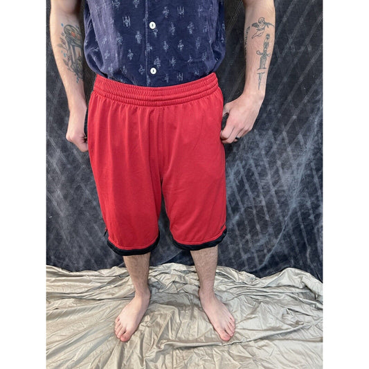 men’s red and black nike basketball shorts XL