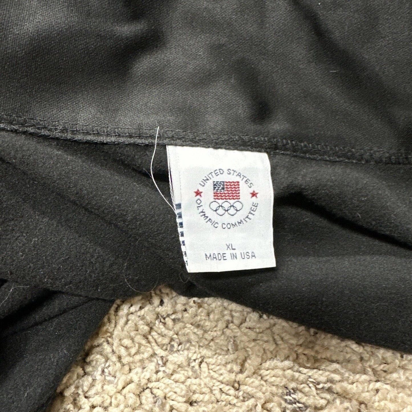 Men’s Black Full Zip XL Us Olympics Committee Jacket Black