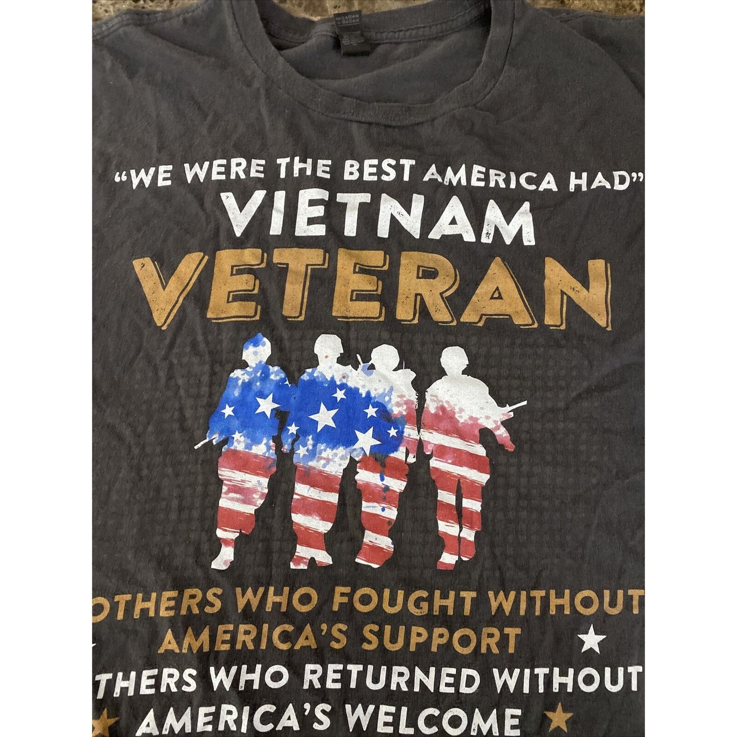 VIETNAM VETERAN “WE WERE THE BEST AMERICA HAD” Anvil Men’s 2XL Gray Cotton Shirt