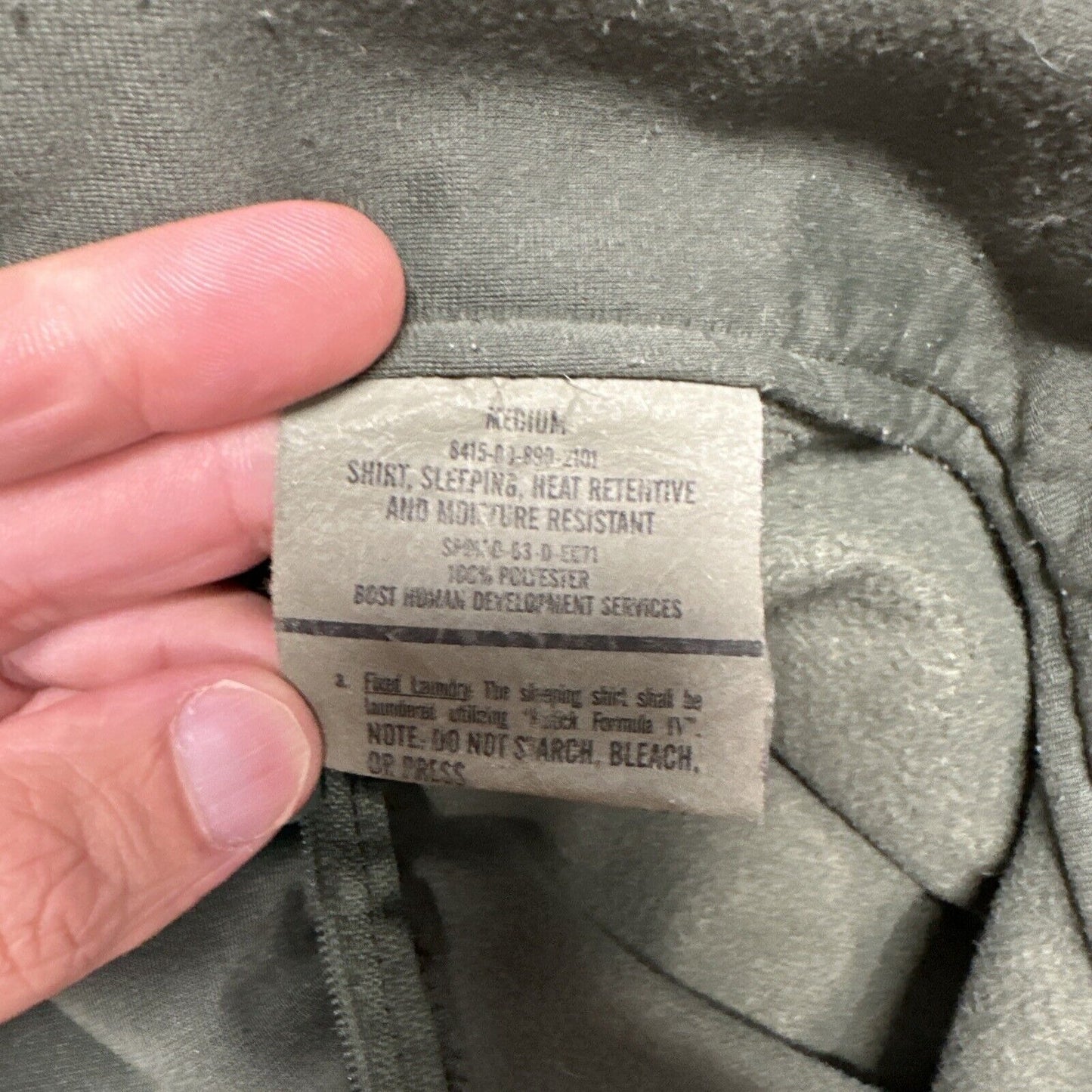 Men’s Military Army USAF Medium Green Sleeping Shirt Heat Retentive