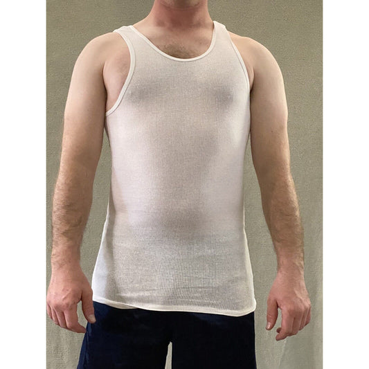 George Men’s Medium Plain White Undershirt Sleeveless Muscle Tank Top