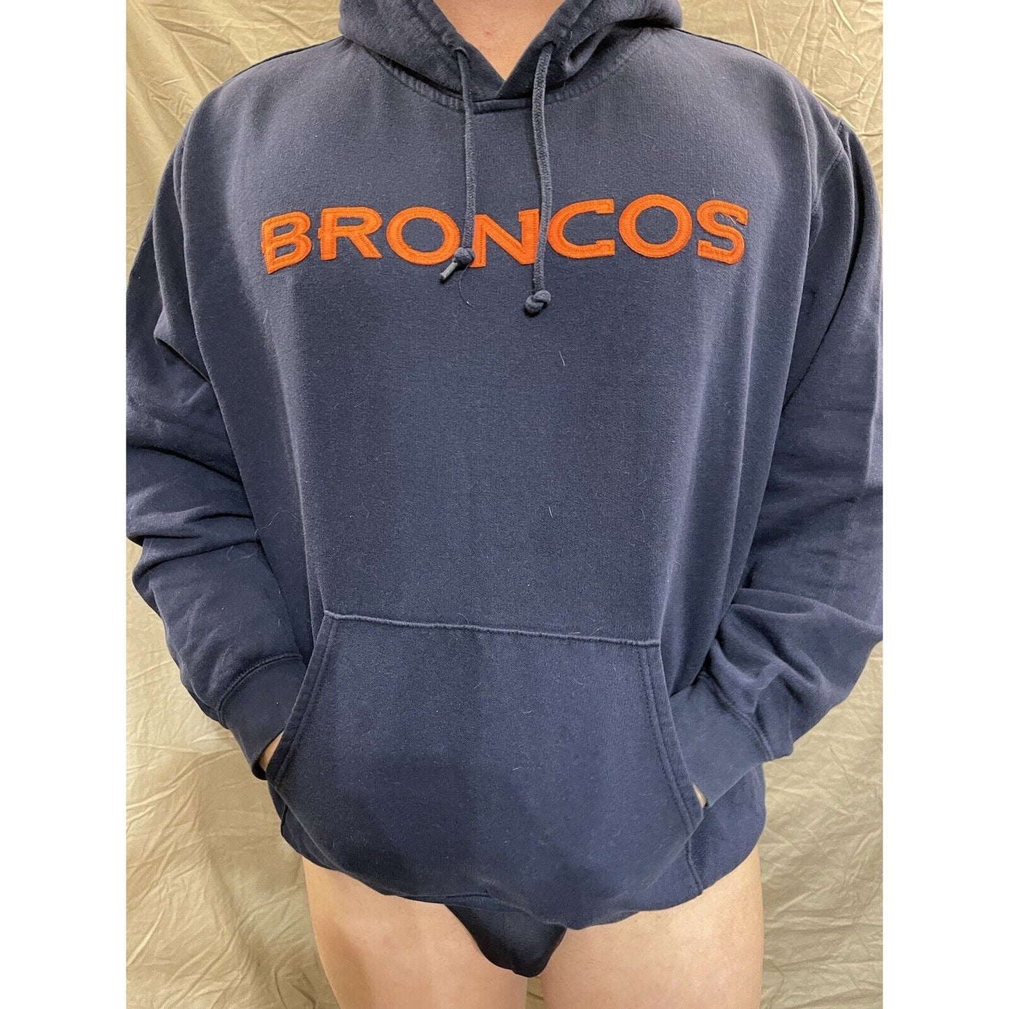 Men's Denver Broncos Pullover hoodie NFL Apparel fits like a loose medium