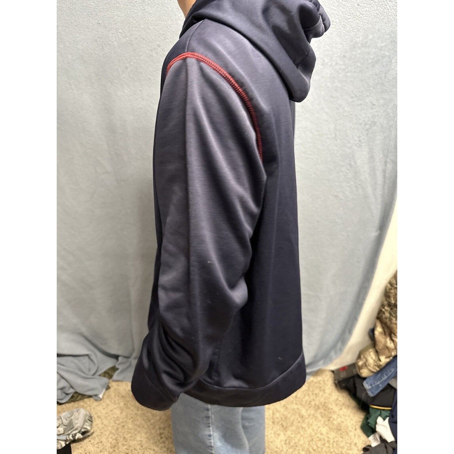 Men’s Dark Blue And Red AND1 Pullover Hoodie 2XL