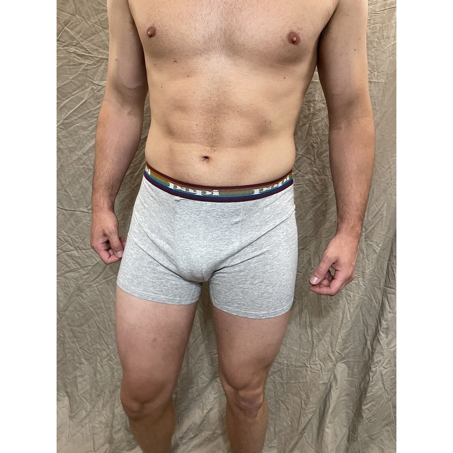 men's papi rainbow pride gray compression boxer briefs large
