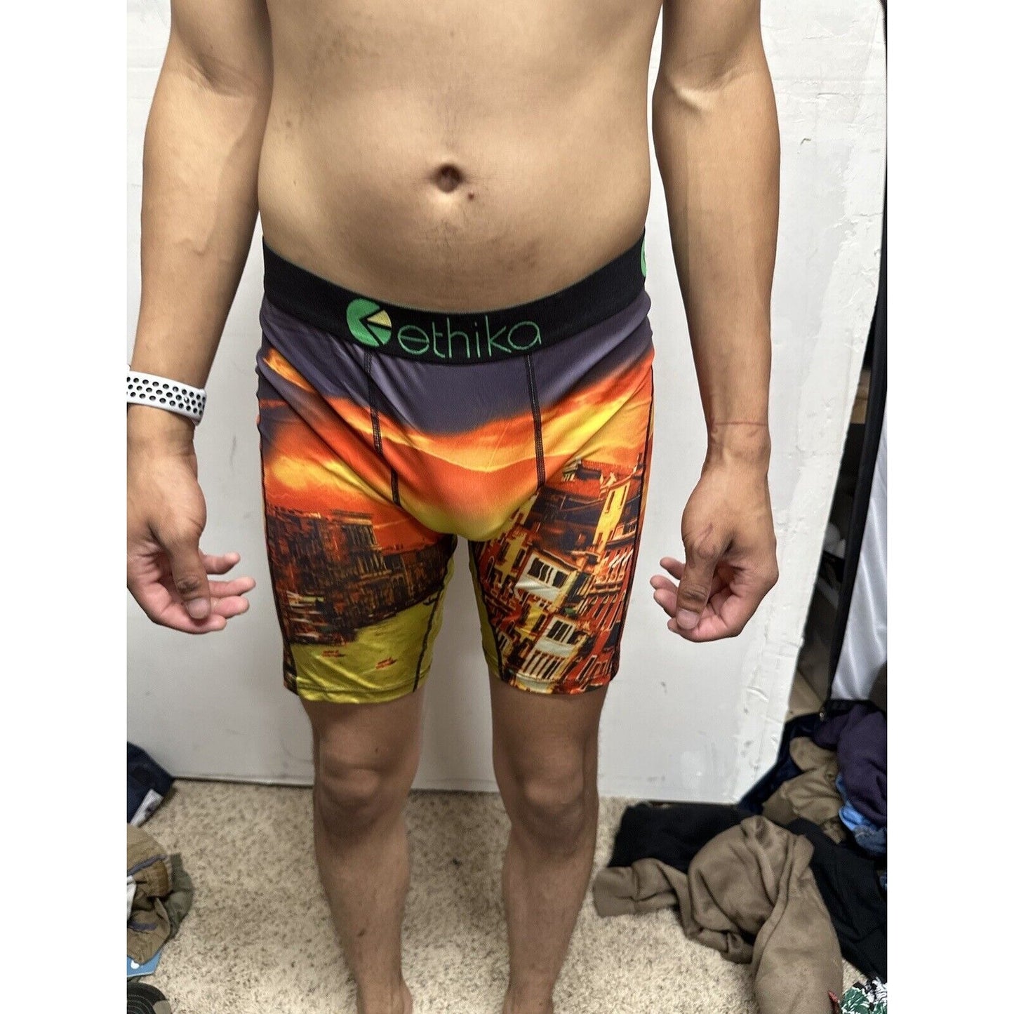 Men’s European Sunset Orange Ethika Large Boxer Briefs