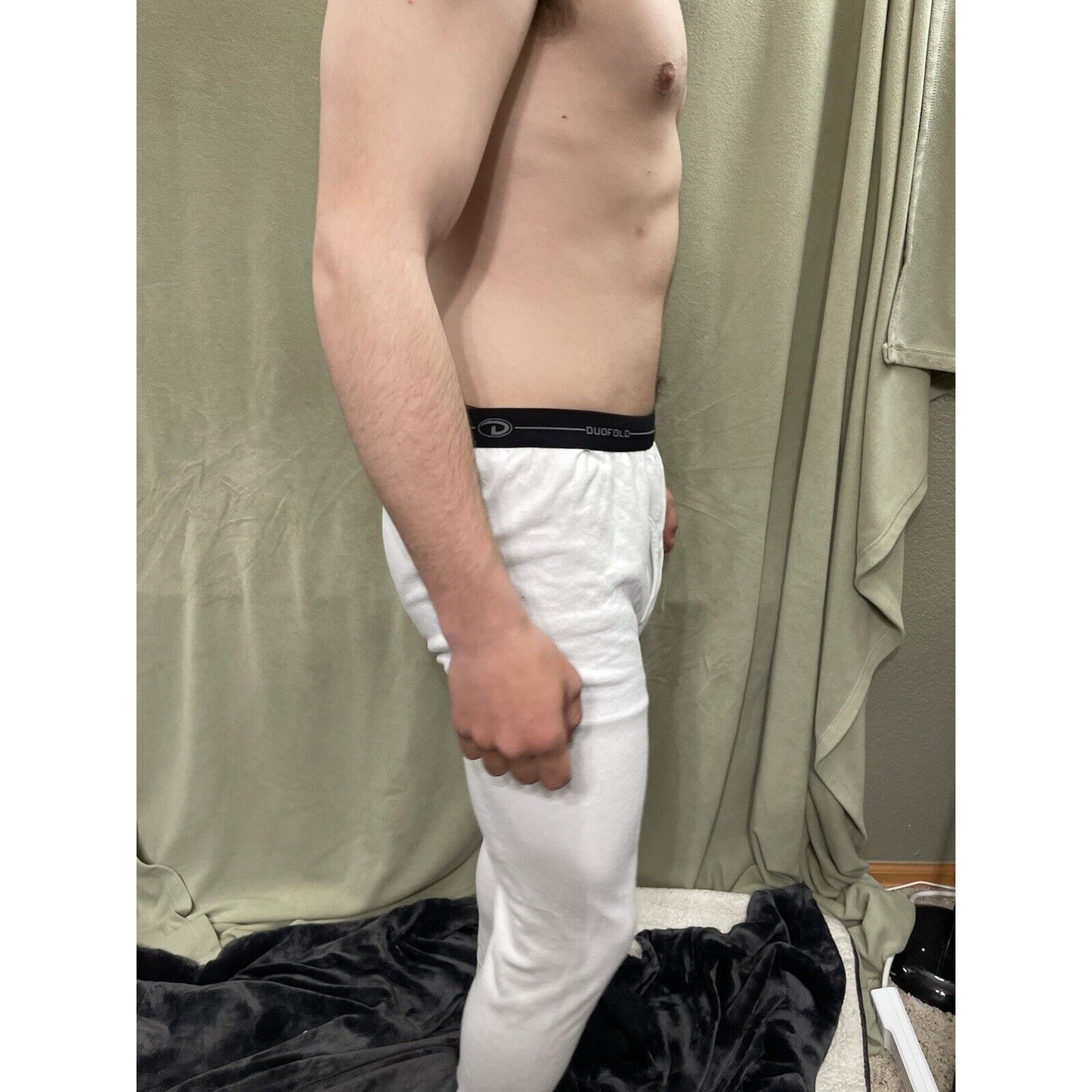 Duofold Men's Base Weight First Layer Bottom, White, Large Thermals Pants