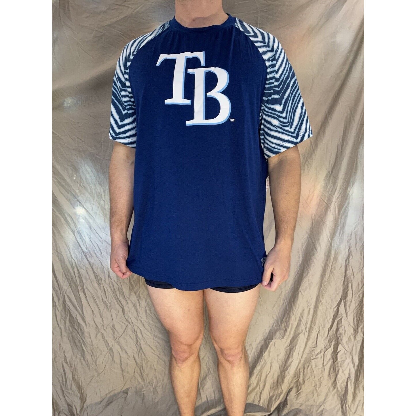 men's major league genuine merchandise tampa bay baseball blue XL short sleeve