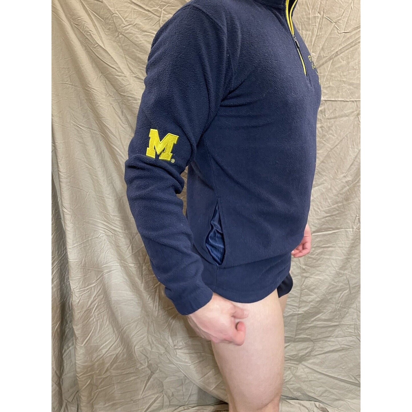 Men's Small Knights Apparel Michigan Wolverines Navy Blue quarter zip pullover