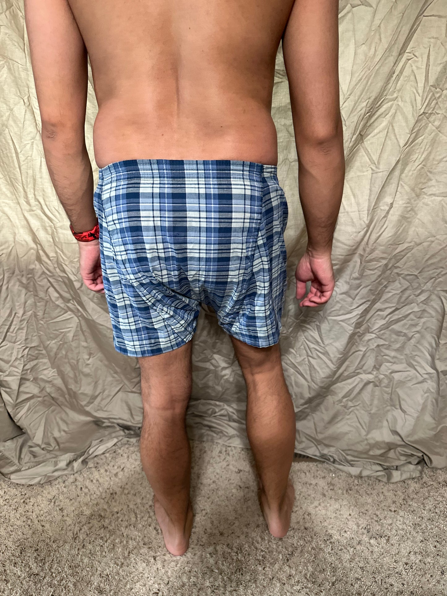 Men’s George blue plaid boxers size small boxer shorts