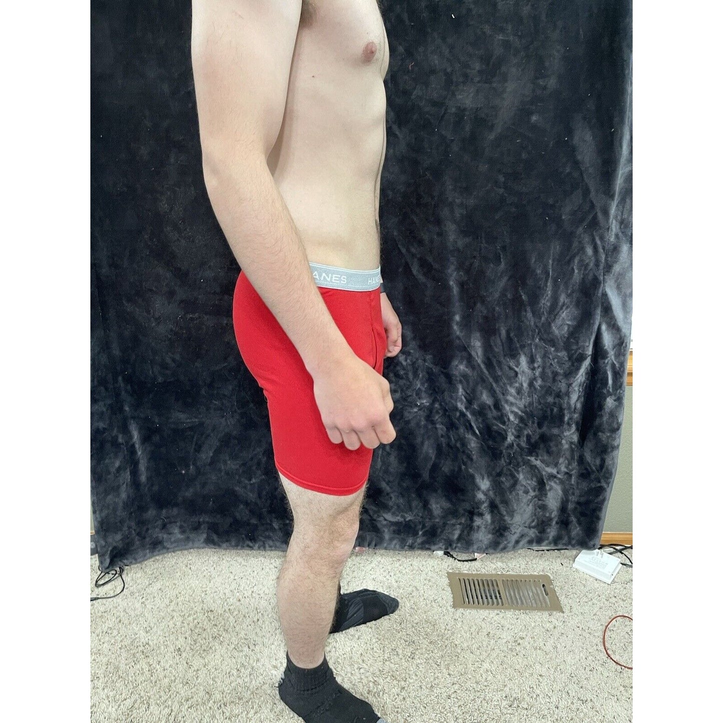 Men’s Red Hanes Boxer Briefs Medium Comfort Flex