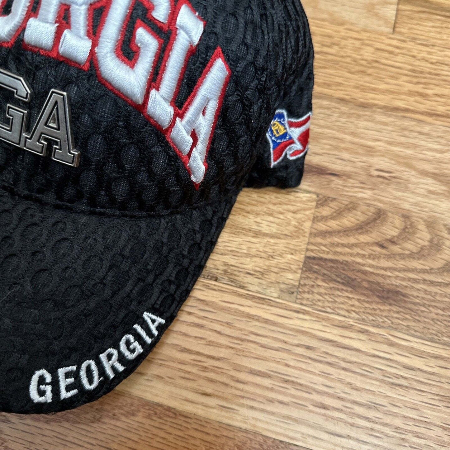 State of Georgia black baseball cap hat cap together