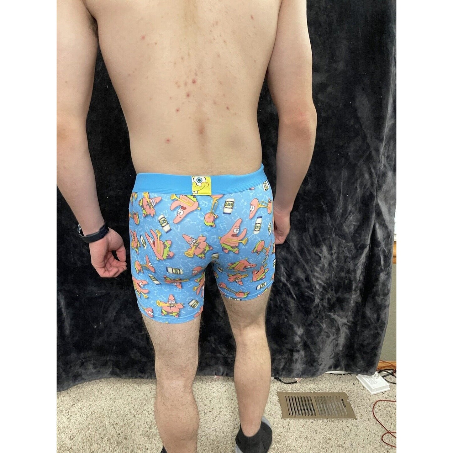 Men’s Crazy Boxer Spongebob Squarepants Size Small Boxer Briefs Light Blue