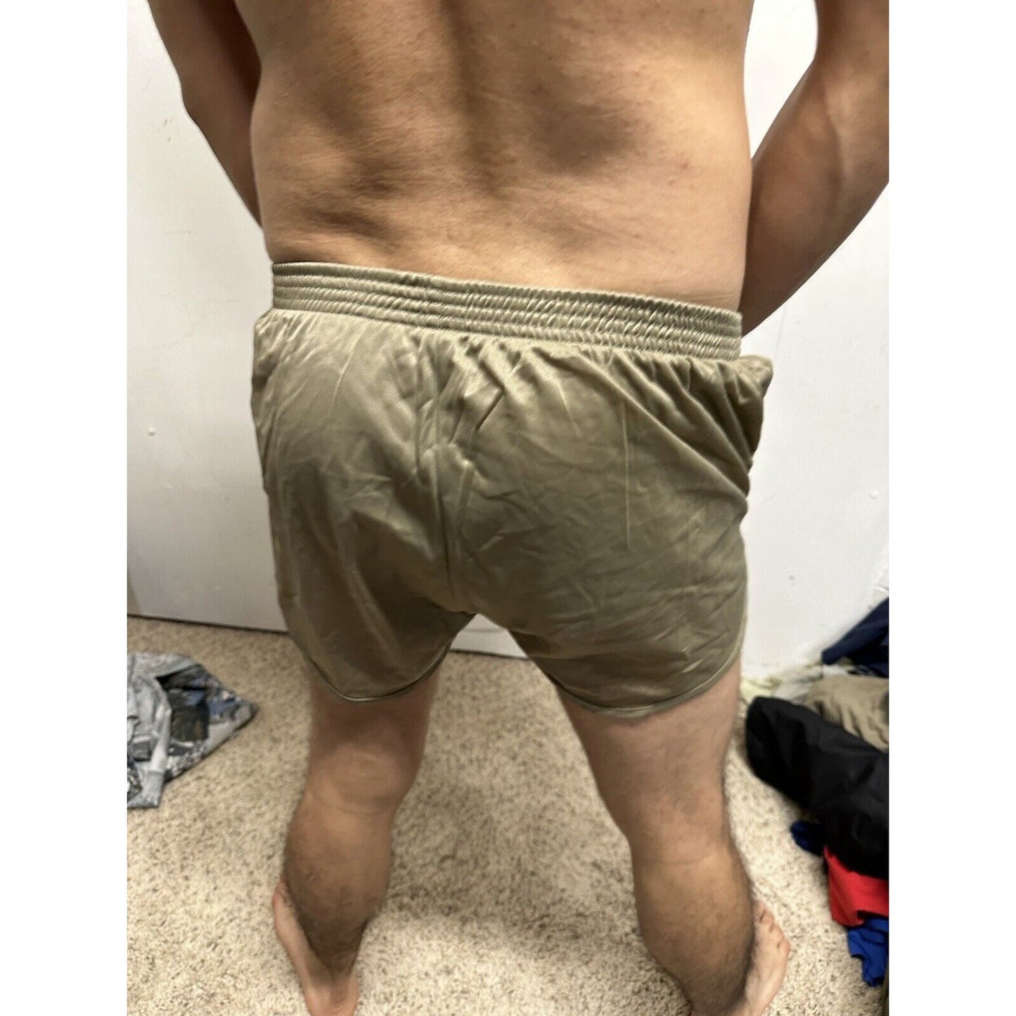 Tan Nylon Soffe Ranger Panties Silkies Running Track Shorts - Men's Medium