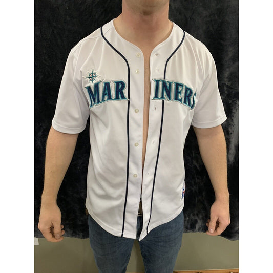 Russell Athletic Seattle Mariners Scripted Boys White 90's Baseball Jersey 18/20