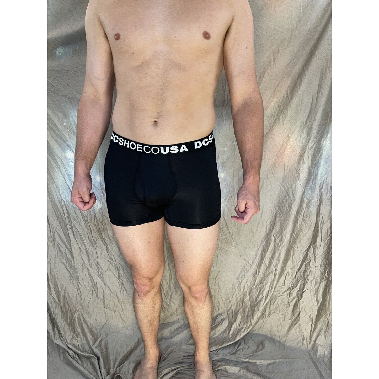 men's black DC Shoe Co small boxer briefs 8% spandex