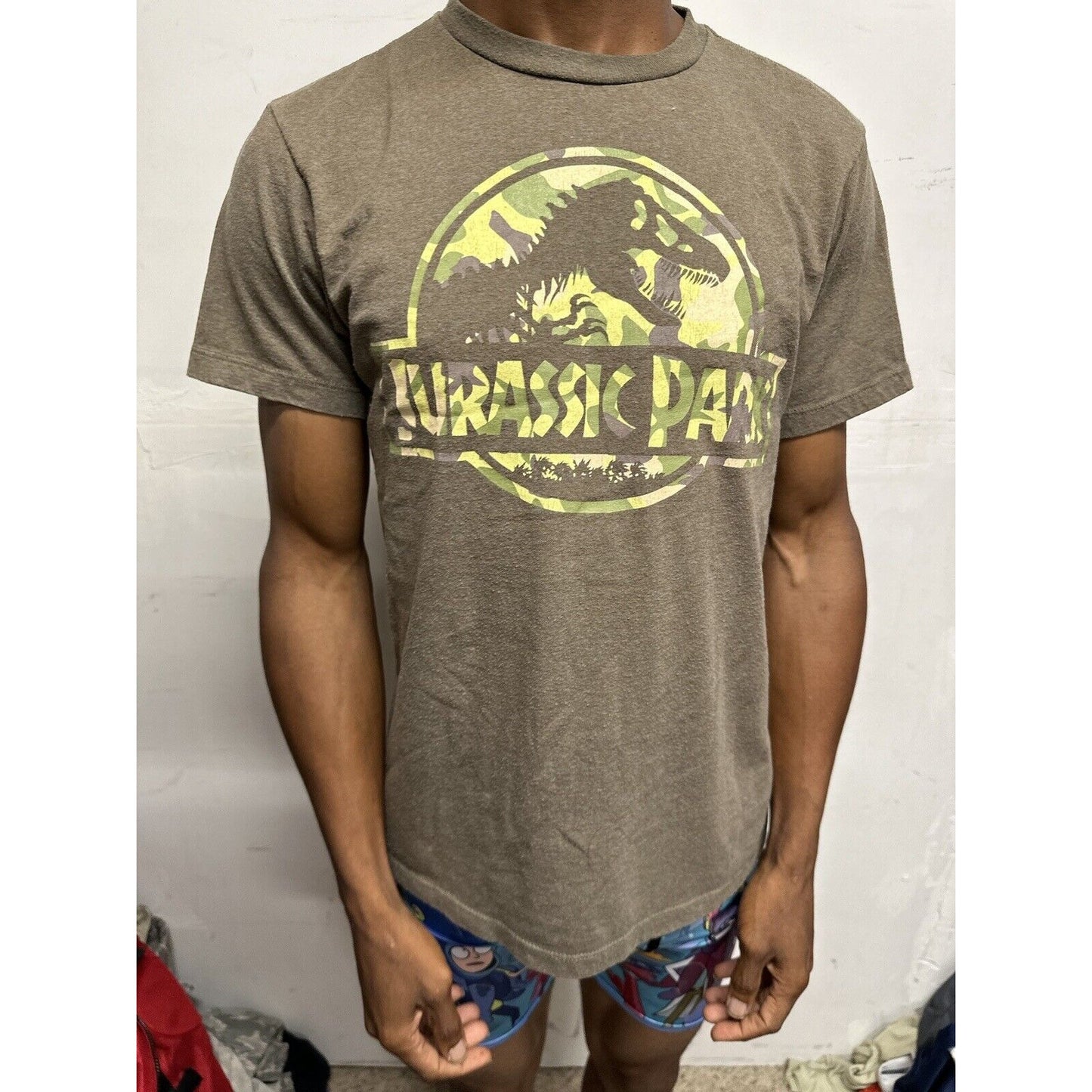 Men’s Brown Camo Medium Jurassic World Jurassic Park Tshirt
