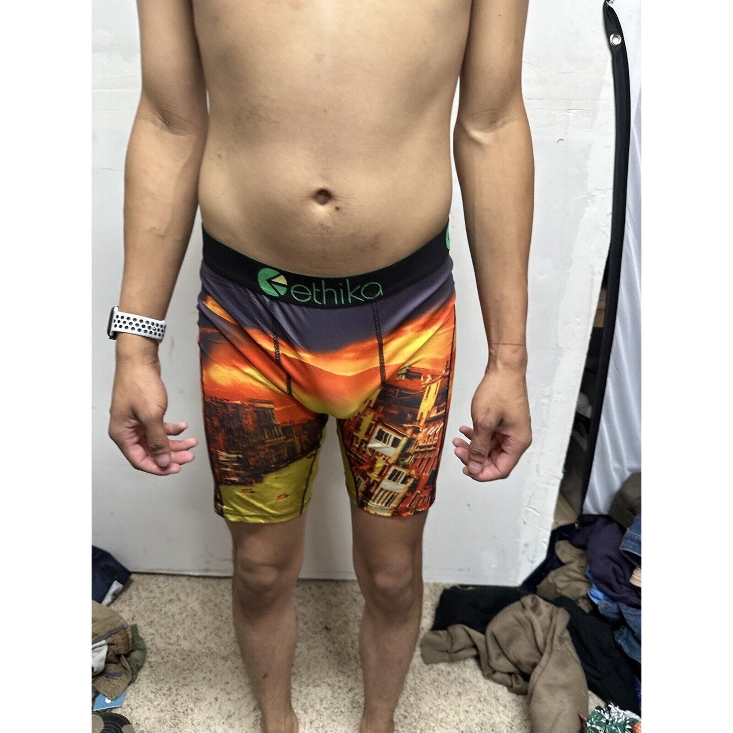 Men’s European Sunset Orange Ethika Large Boxer Briefs