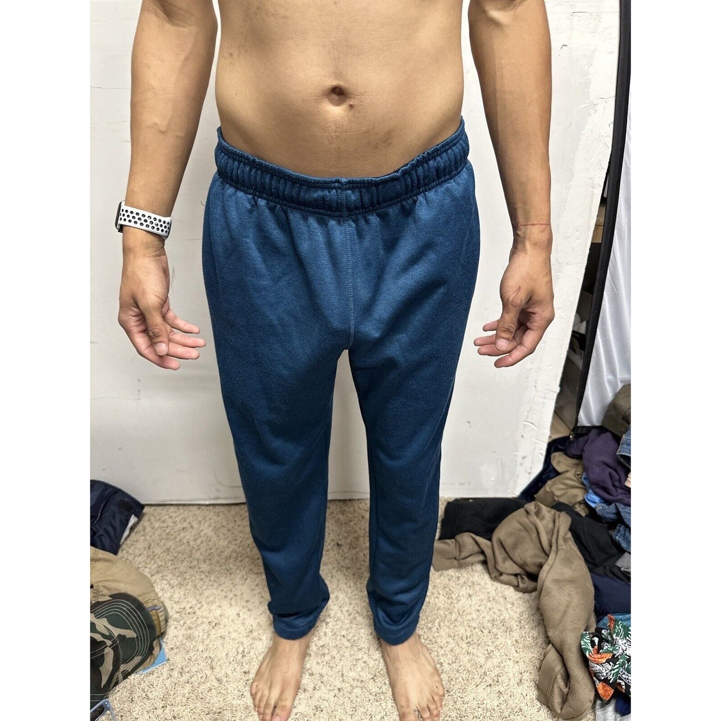Men’s Russell Small Dri Power Blue Sweatpants With Pockets