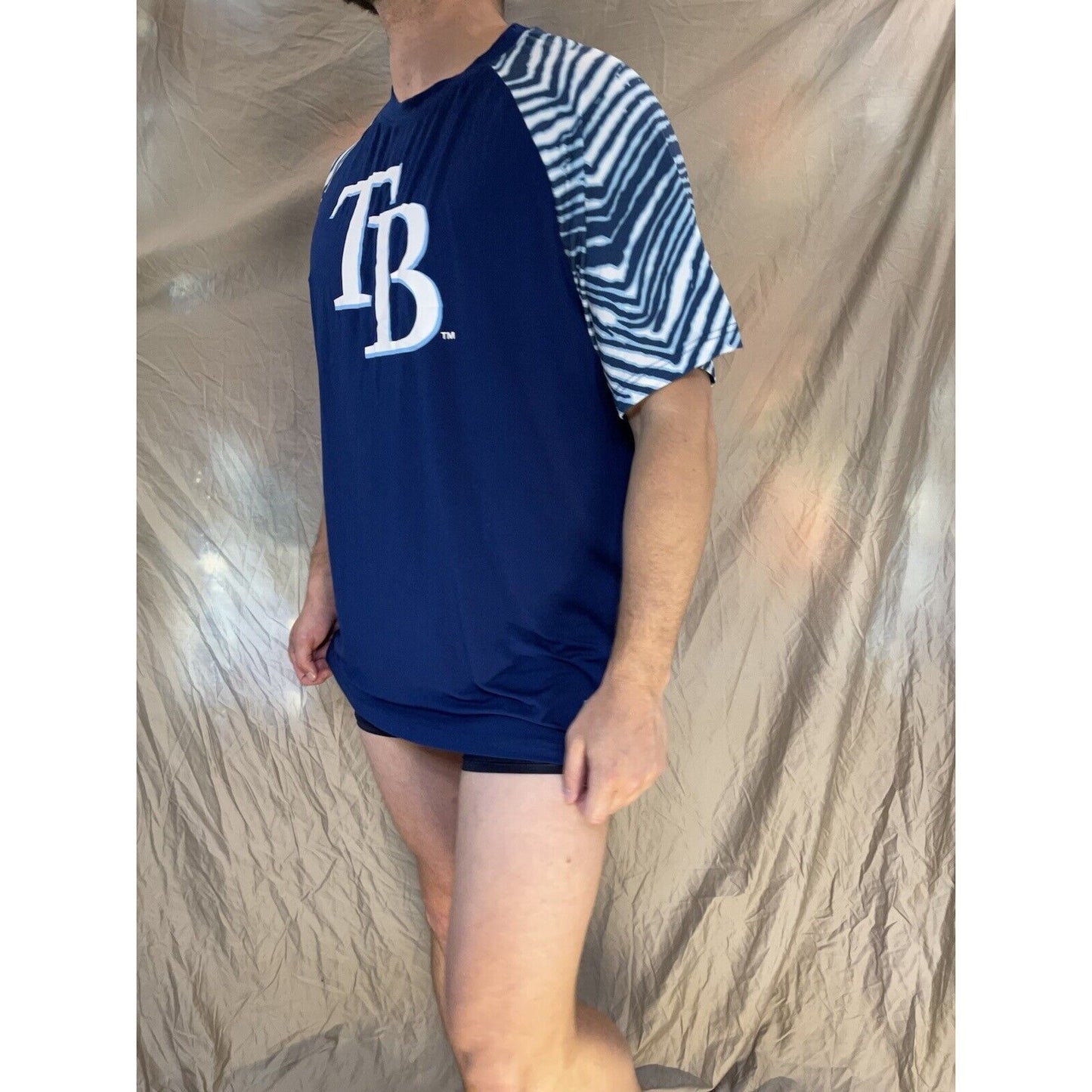 men's major league genuine merchandise tampa bay baseball blue XL short sleeve