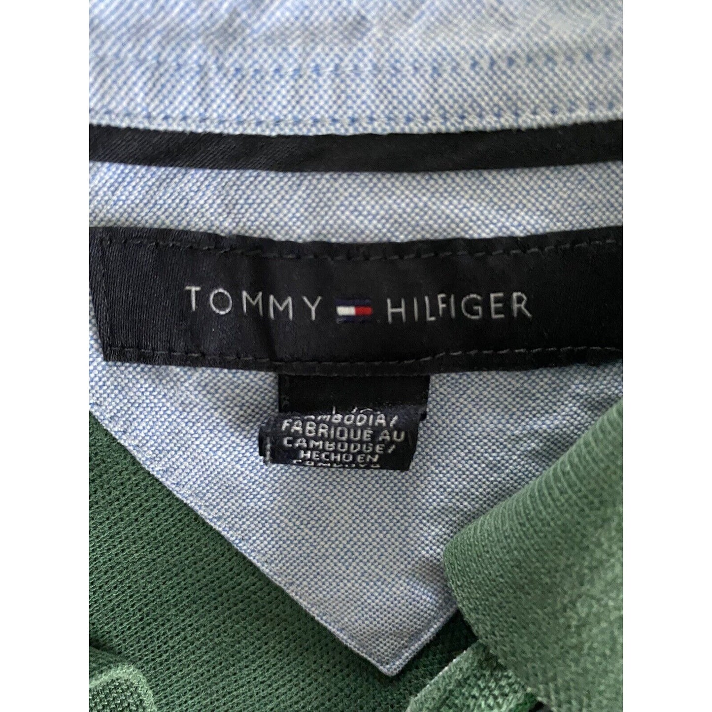 Tommy Hilfiger Green Men’s Large Cotton Polo Shirt