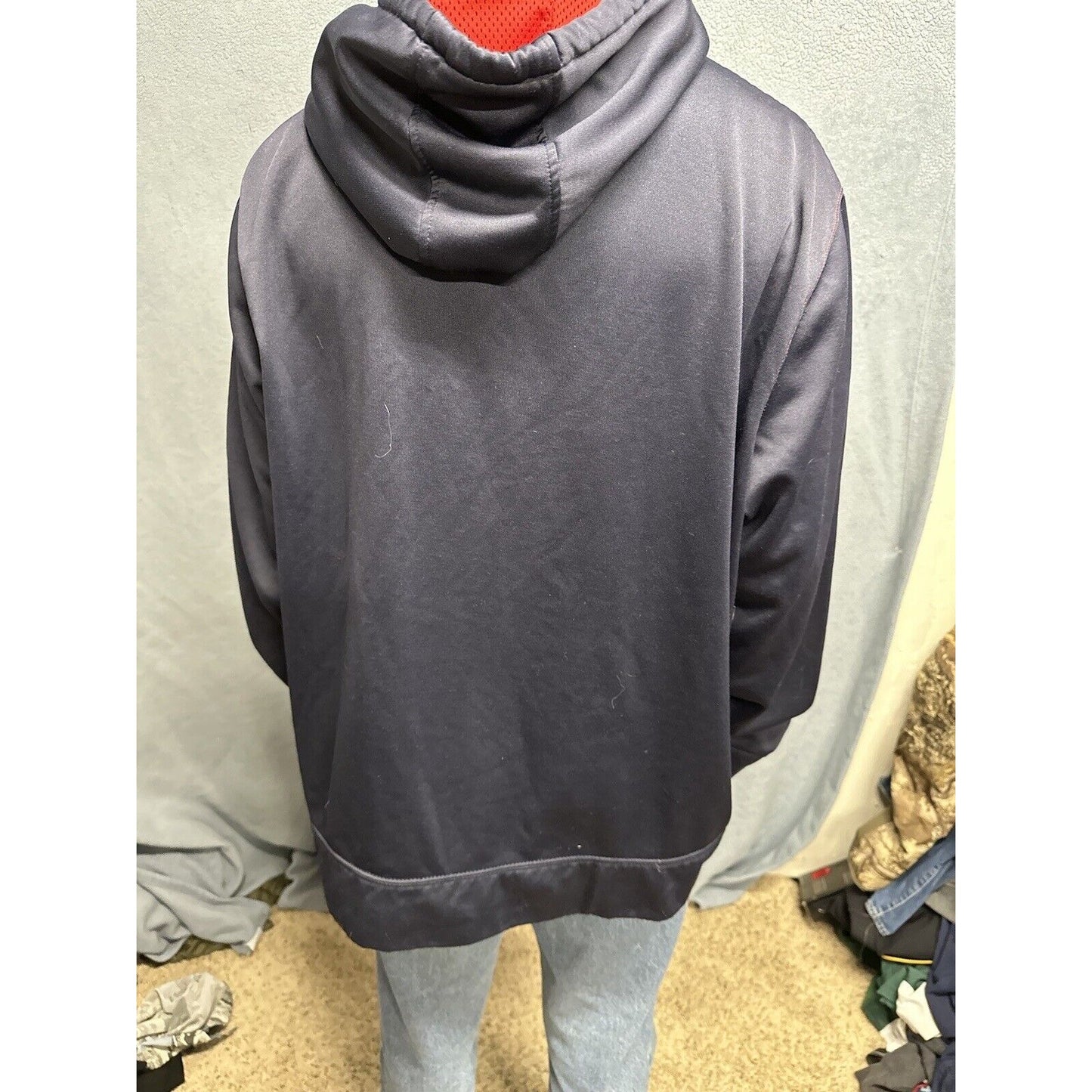Men’s Dark Blue And Red AND1 Pullover Hoodie 2XL