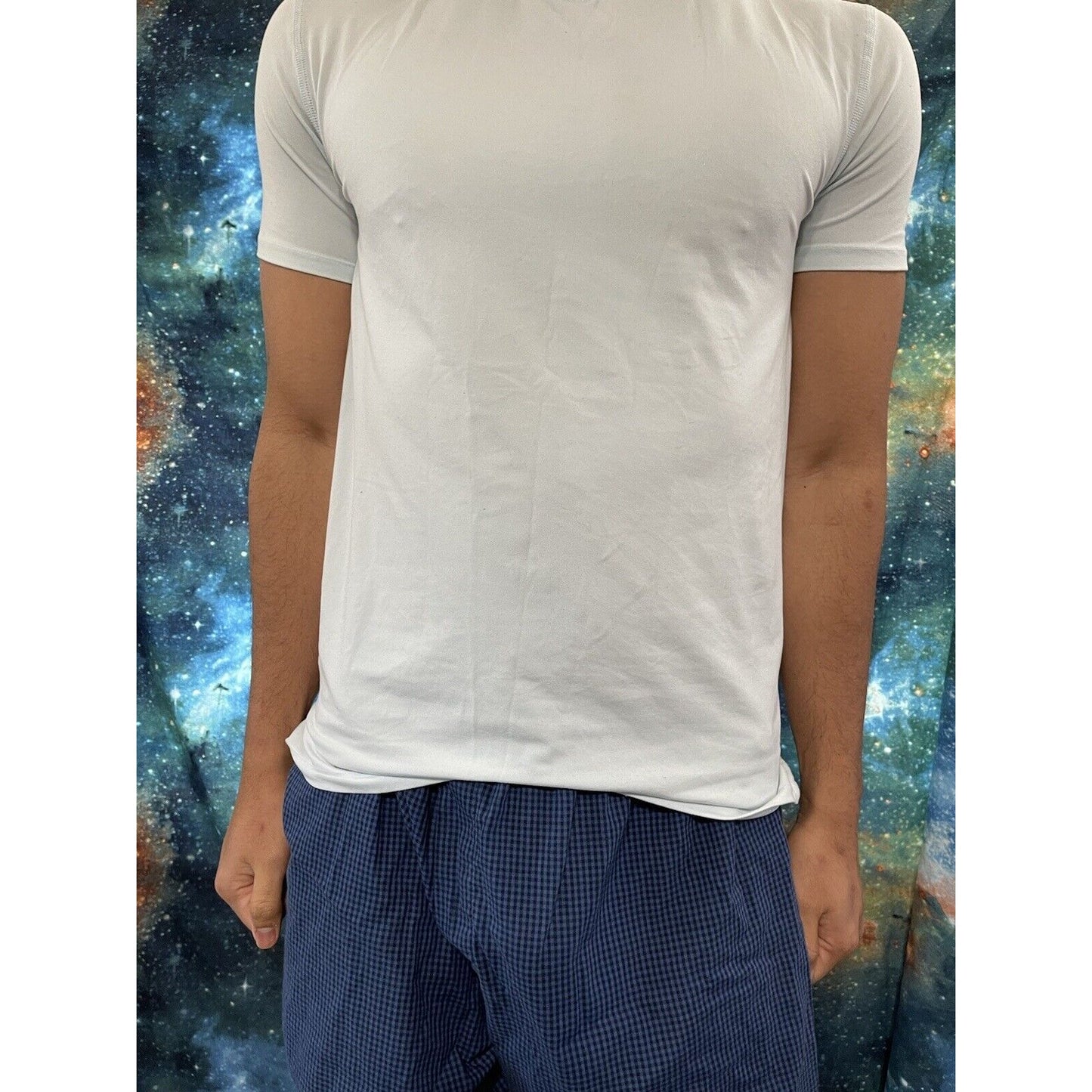 Men’s All In Motion Medium Light Blue/green workout shirt short sleeve