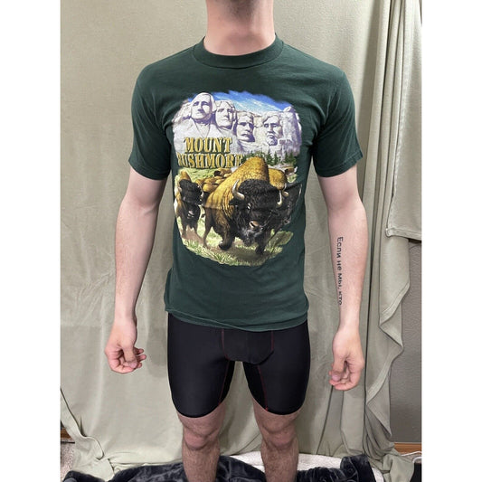 Mount Rushmore Fred Harvey Trading Company Green T-Shirt Size Small