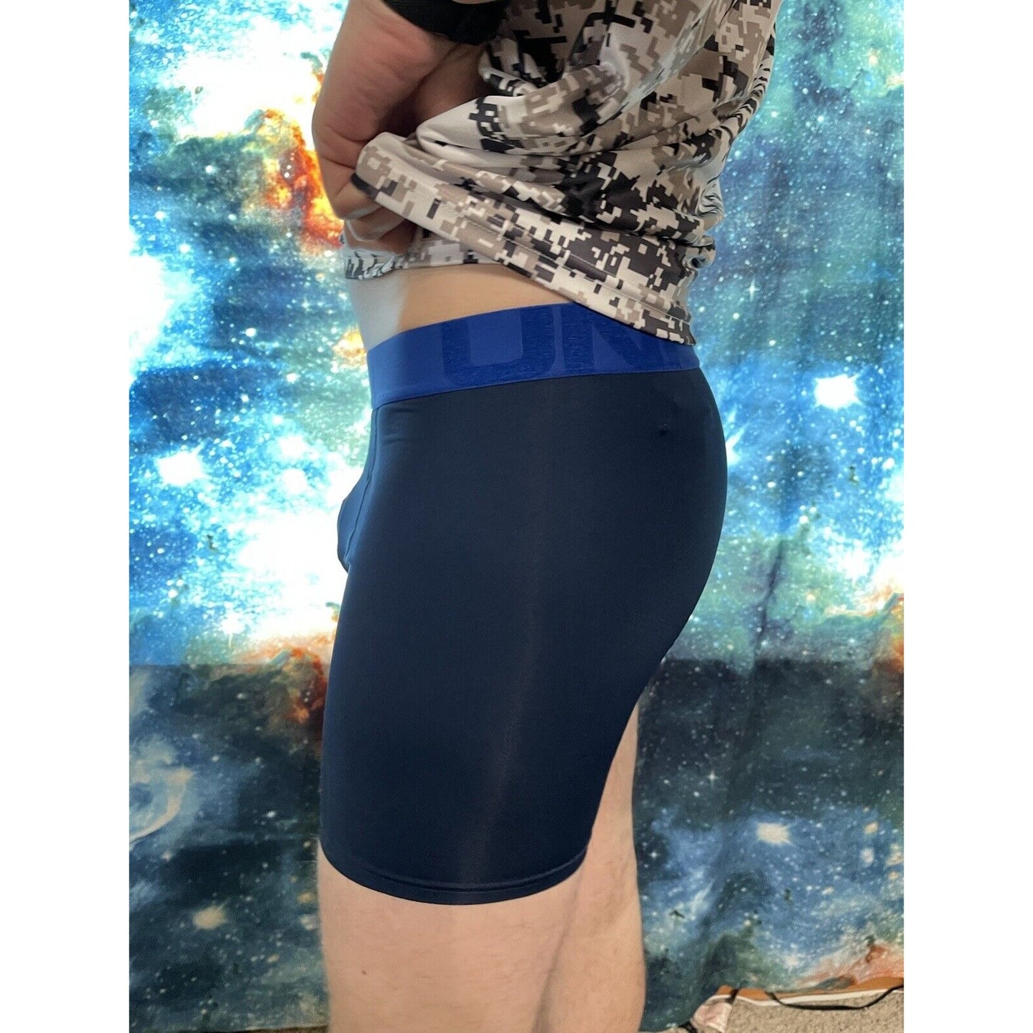 Men's Small dark blue under armour mesh boxer jock compression shorts New