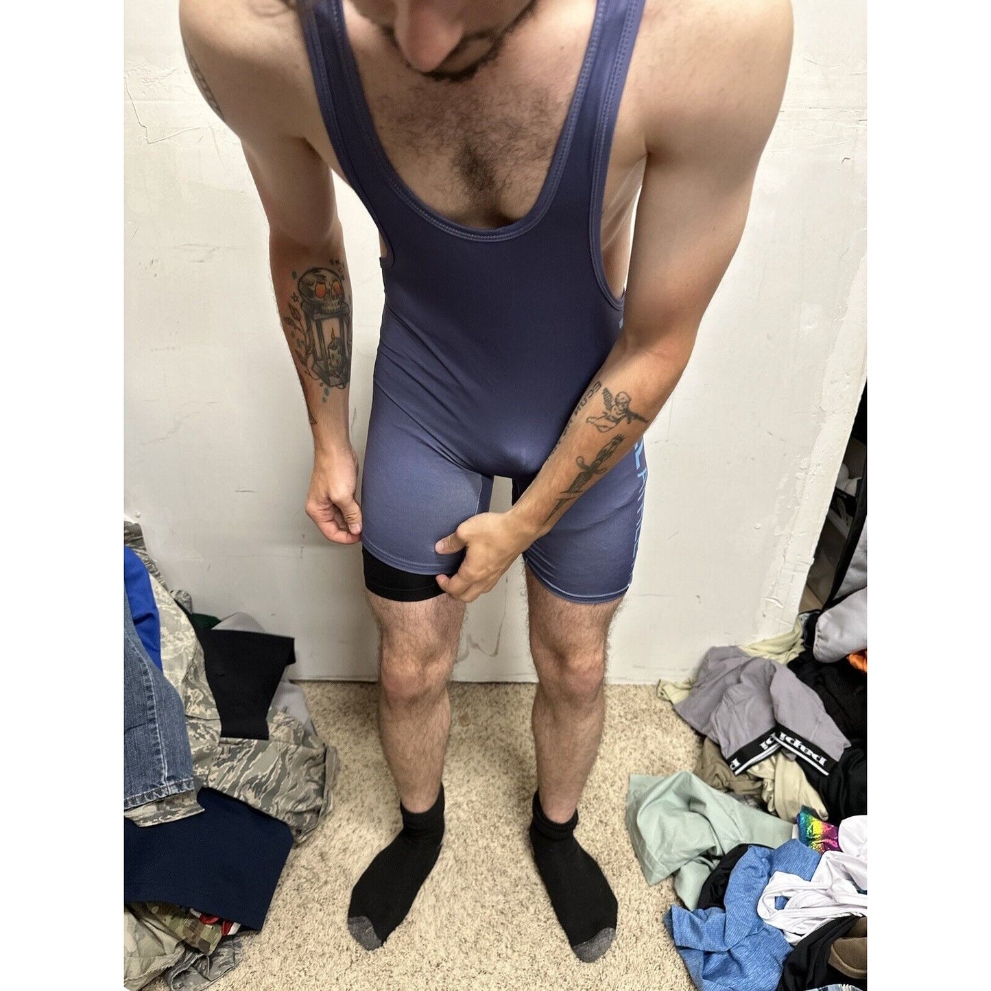 Men’s Gray Tauwell Wrestling Singlet Medium