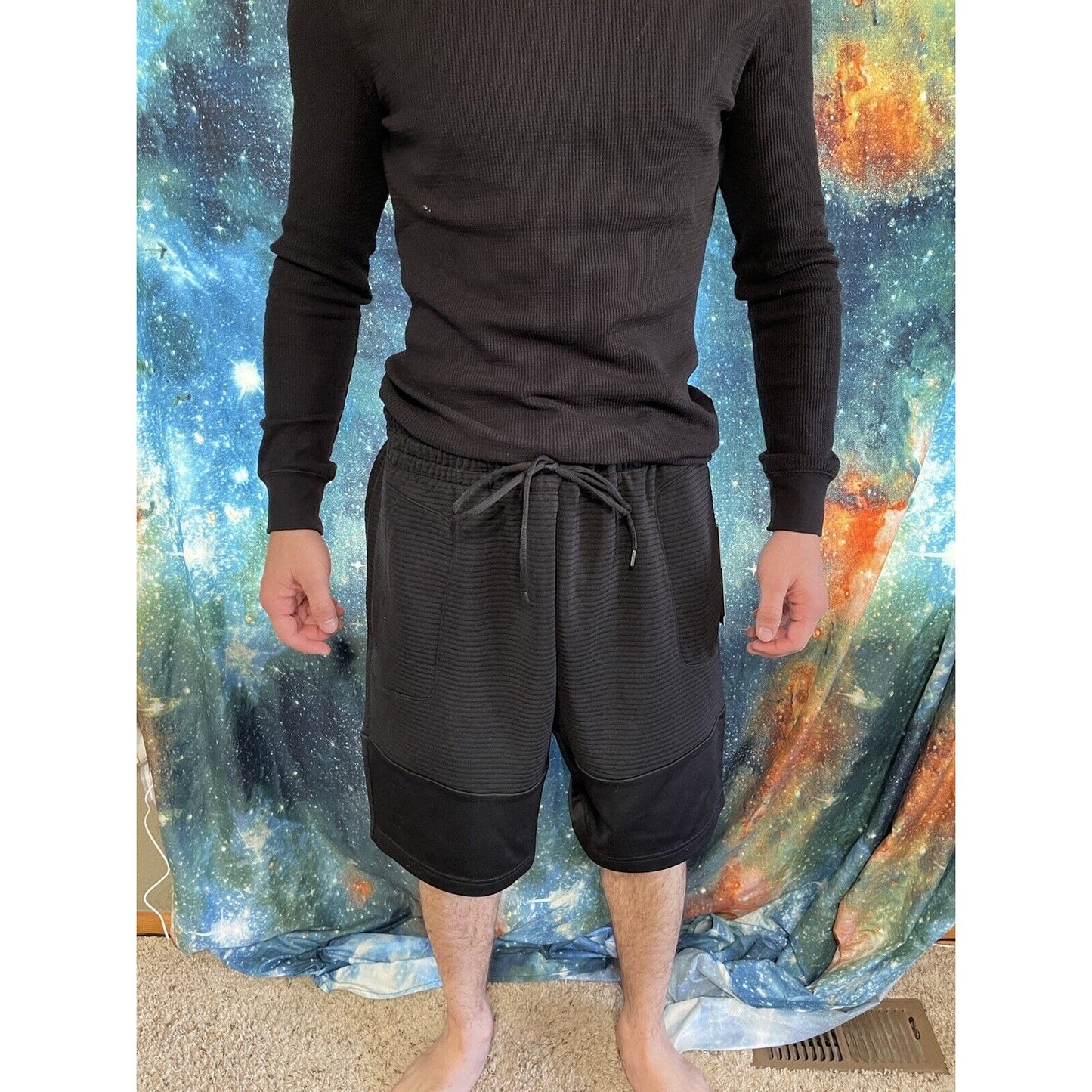 Michael Strahan Black Quick-Dri premium ultra fleece shorts