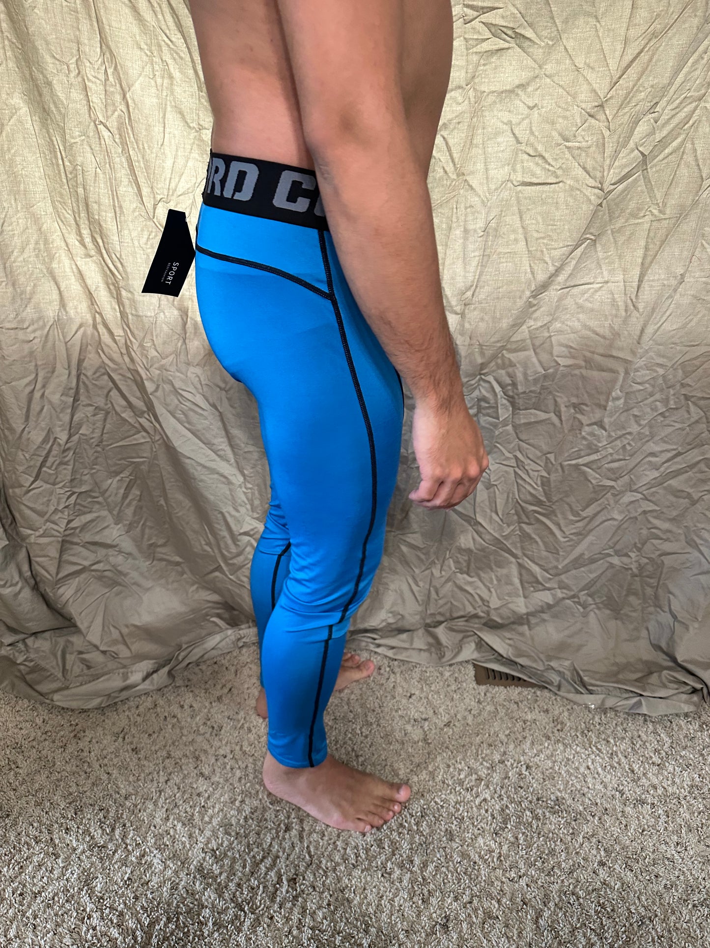 Men’s blue pro combat medium sport athletic base layer compression pants