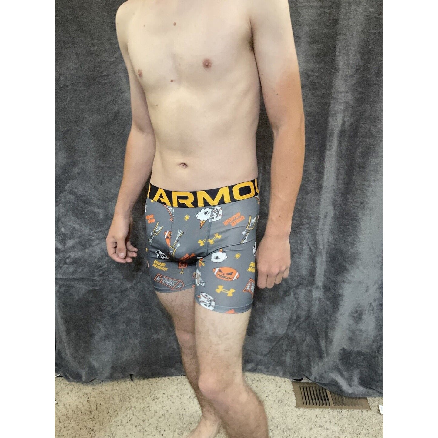 boy's youth large halloween theme under armour compression boxer brief