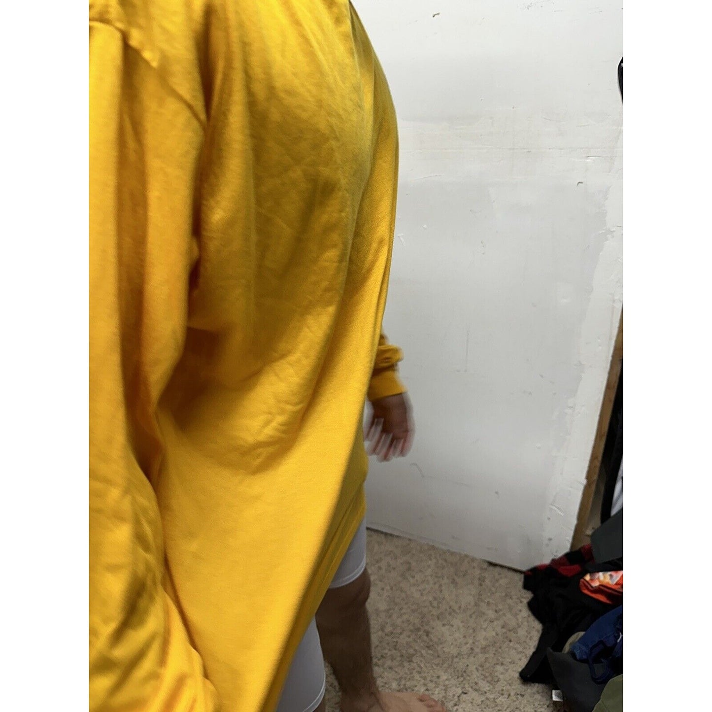 Men’s Navy Polyester PT Yellow Uniform Shirt Long Sleeve 2XL