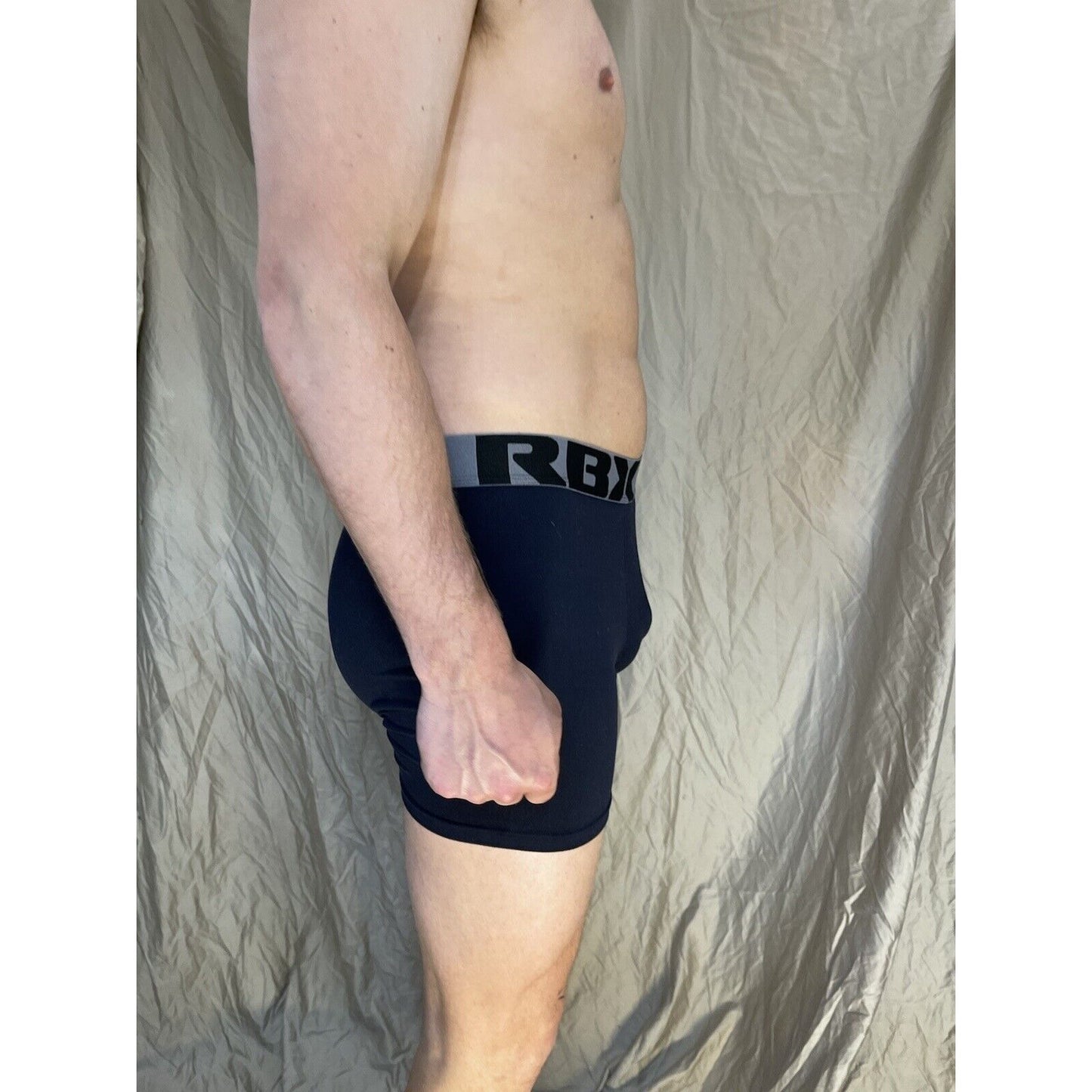 men's navy blue rbx large compression boxer briefs