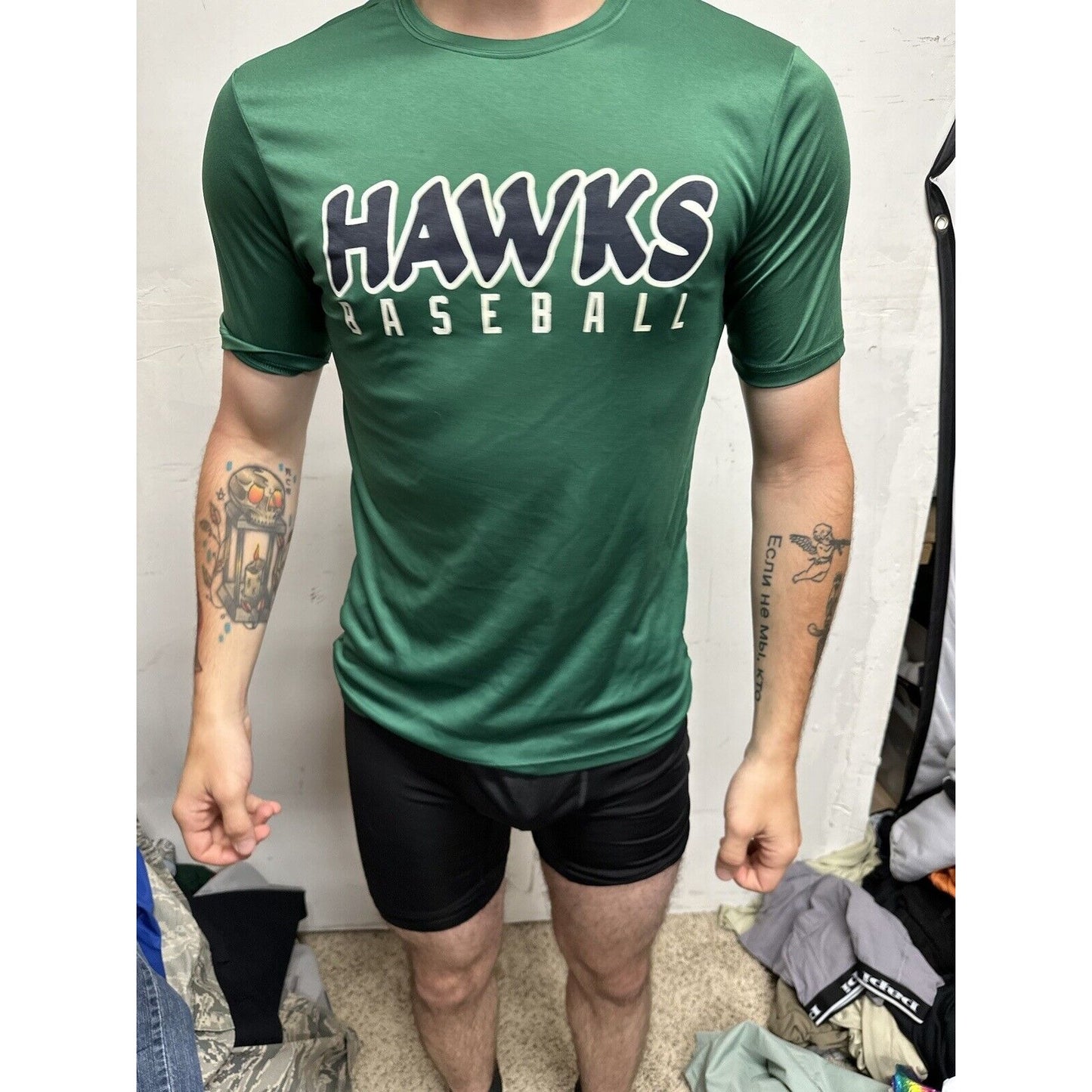 Men’s Small Green A4 Hawks Baseball Shirt Jersey