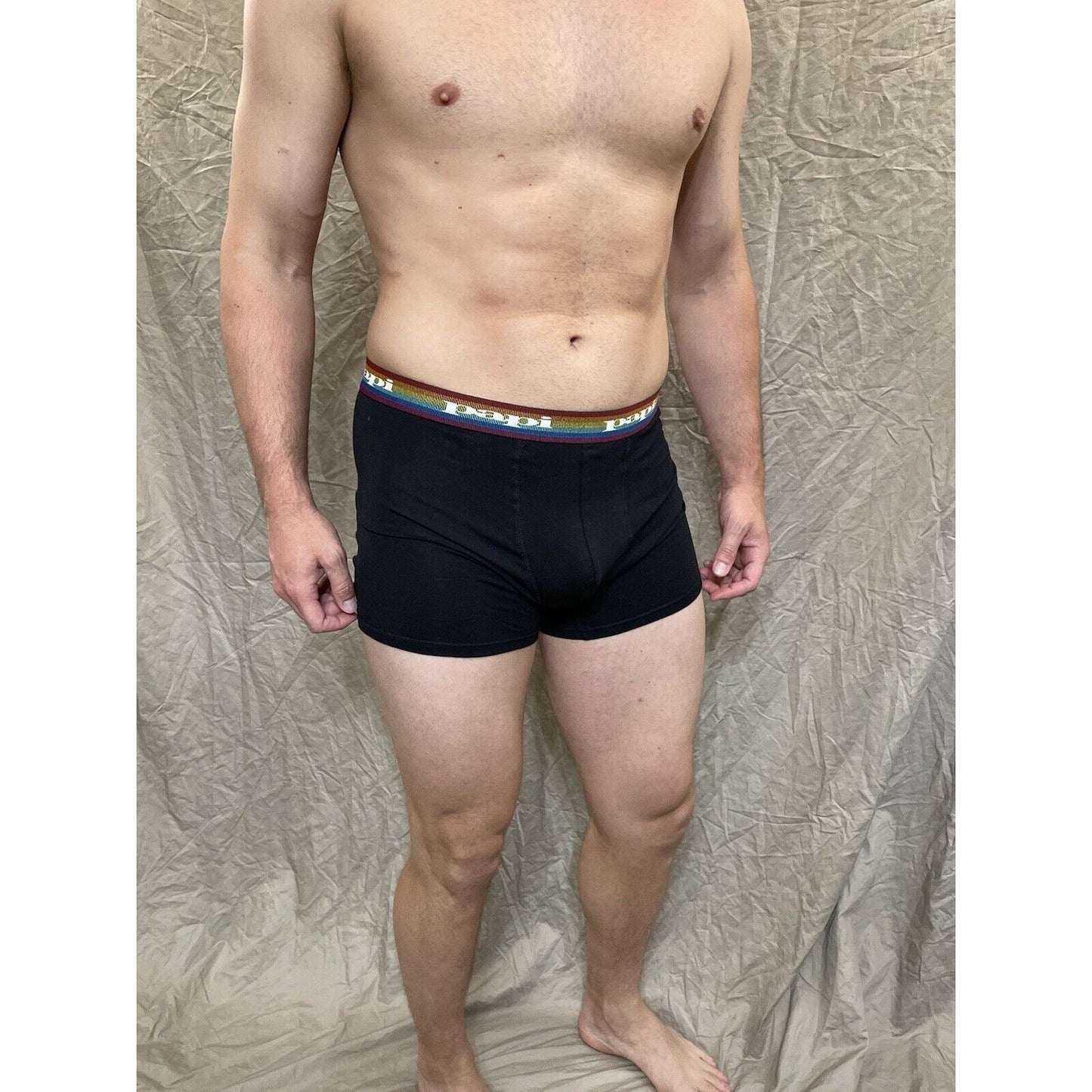 men's papi rainbow pride Black compression boxer briefs large