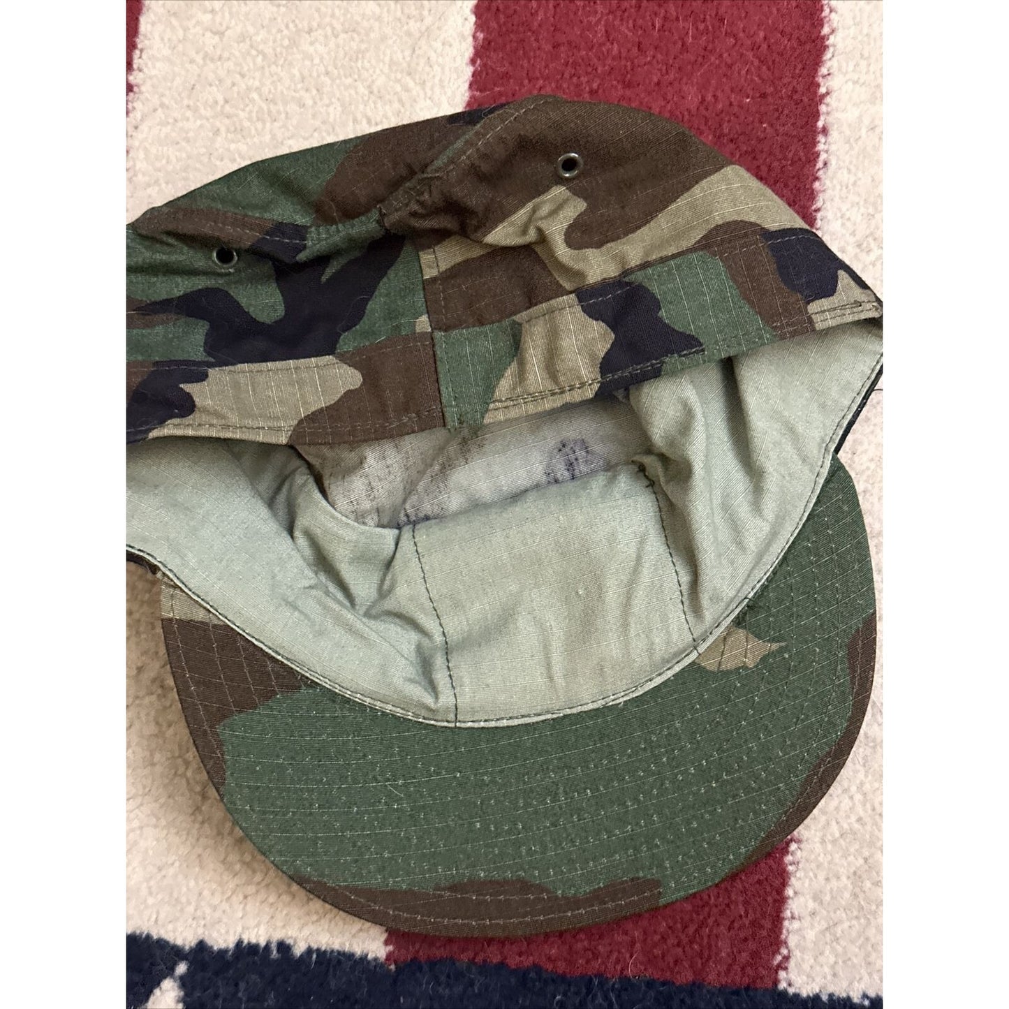 military cap hat cover BDU battle dress uniform camo 7 1/2