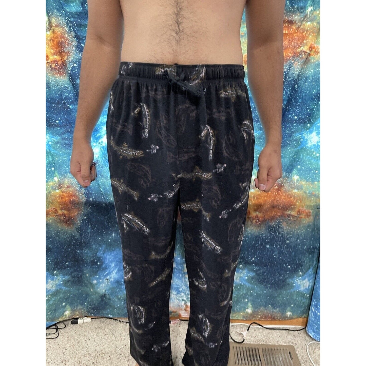 Men’s Fish Black Croft and Barrow Sleep wear pants large