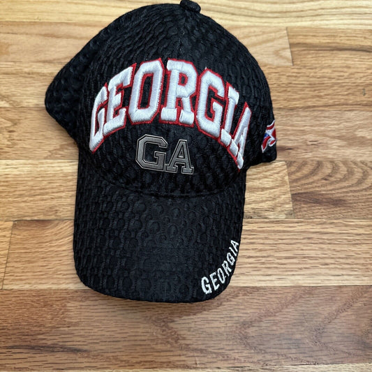 State of Georgia black baseball cap hat cap together