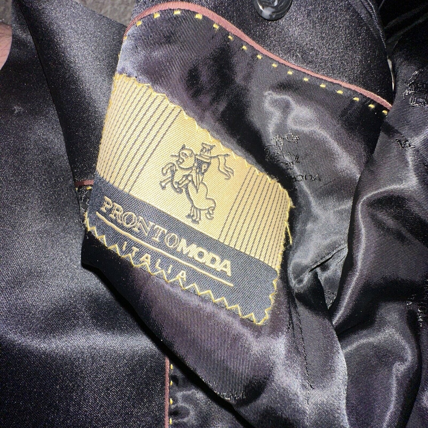 men’s lana lux merino wool super 140s prontomoda italia black coat 38R