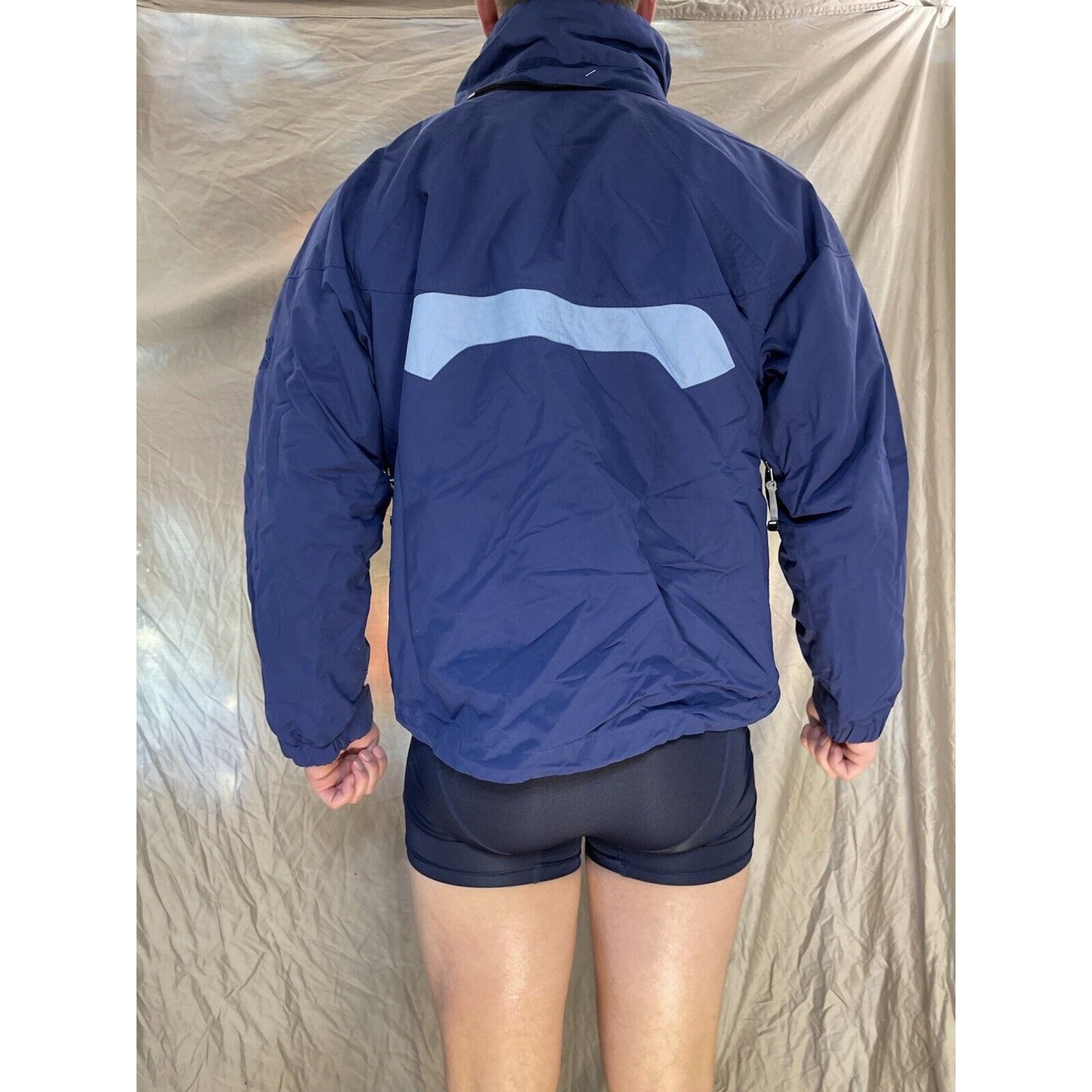 men's bonfire snowboardinf blue snow jacket silver series vaporlite XL