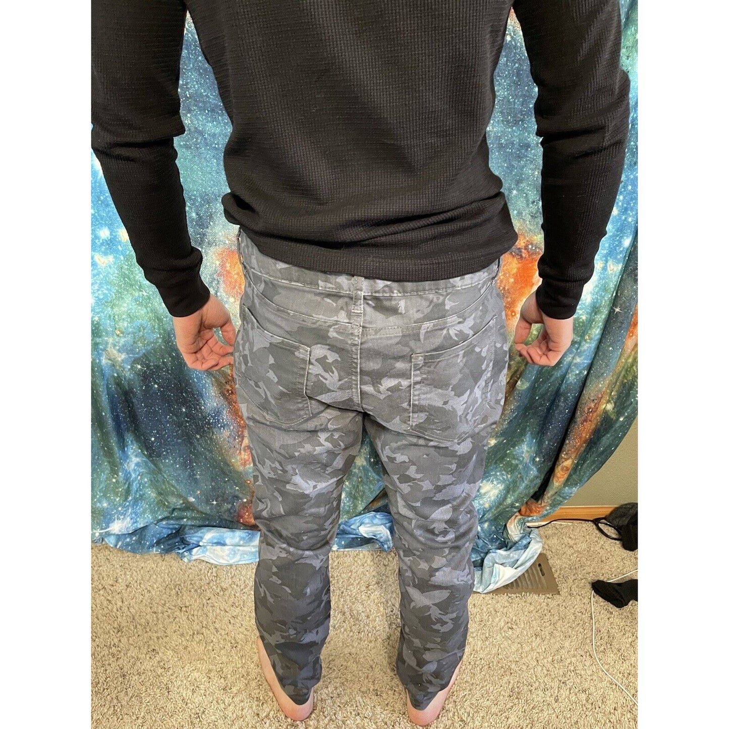 Men’s Joe Fresh gray camo floral classic slim jeans 31 x ~32