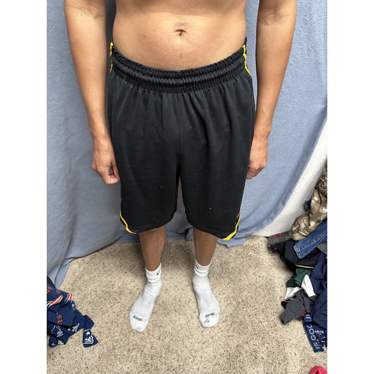 Men’s Nike XL Black And Yellow Dri Fit Shorts With Pockets