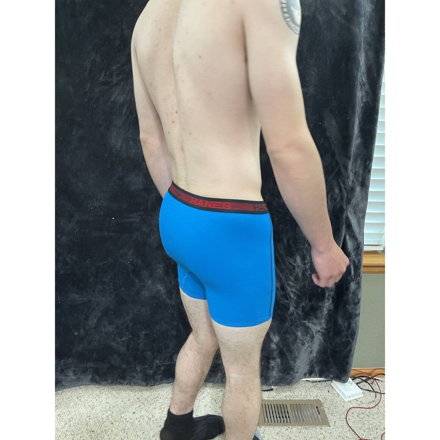 Men’s Hanes Teal Blue Boxer Briefs Size Small